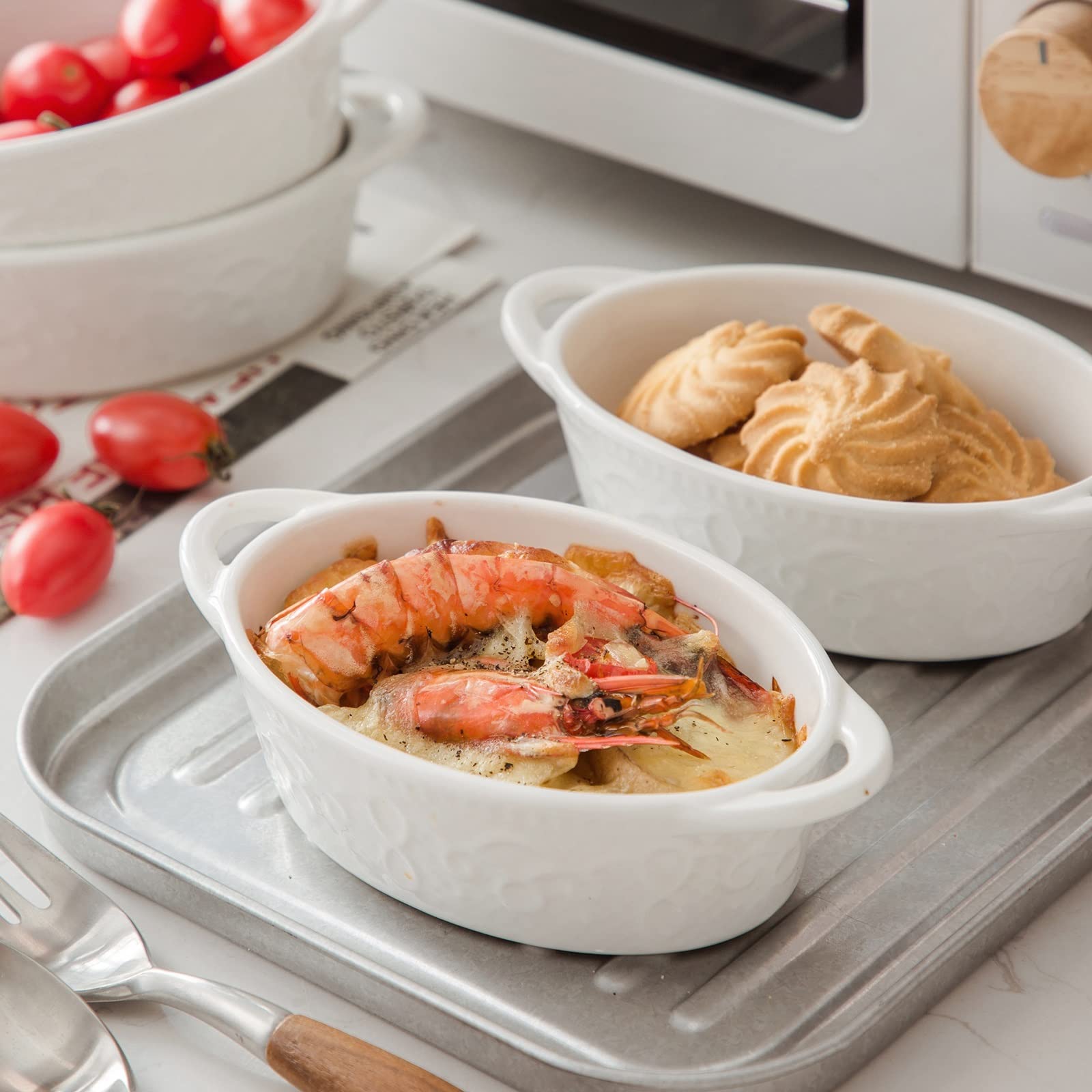 Plat à Four Vaisselle de cuisson en porcelaine de cuisson de cuisson de 4/8 pièces 4 Plat à Lasagnes(4-PIECE)