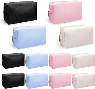 12 bolsas de maquillaje de piel sintética, bo...