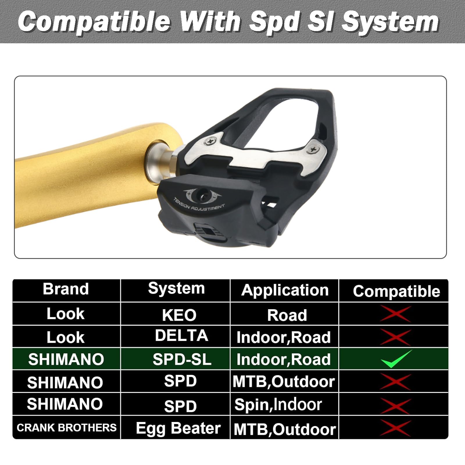 Road Bike Pedals, SPD Pedals, Clipless Bicycle Pedals with Cleats Compatible with SPD SL System - Image 4
