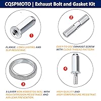Vista 2 de Gy6 Kit de pernos de escape y juntas para scooters de 50 cc, 125 cc, 150 cc, ATV, ciclomotor, cuatrimoto, 4 ruedas, dune buggy para 10 piezas
