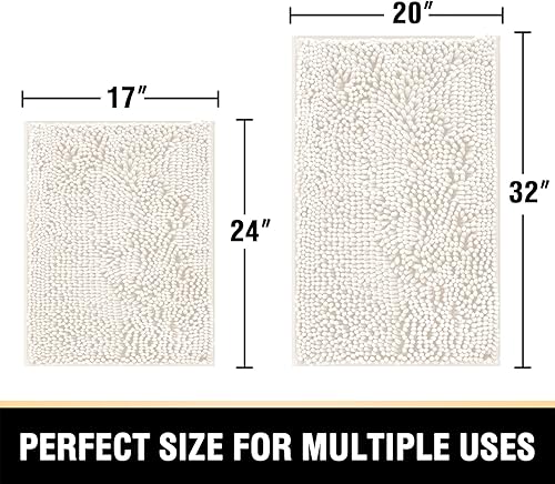 Miniatura 119 de Alfombras de baño Tapetes para baño antideslizante de chenilla de lujo alfombra de baño alfombra extra suave y absorbente Tapetes peludos lavables