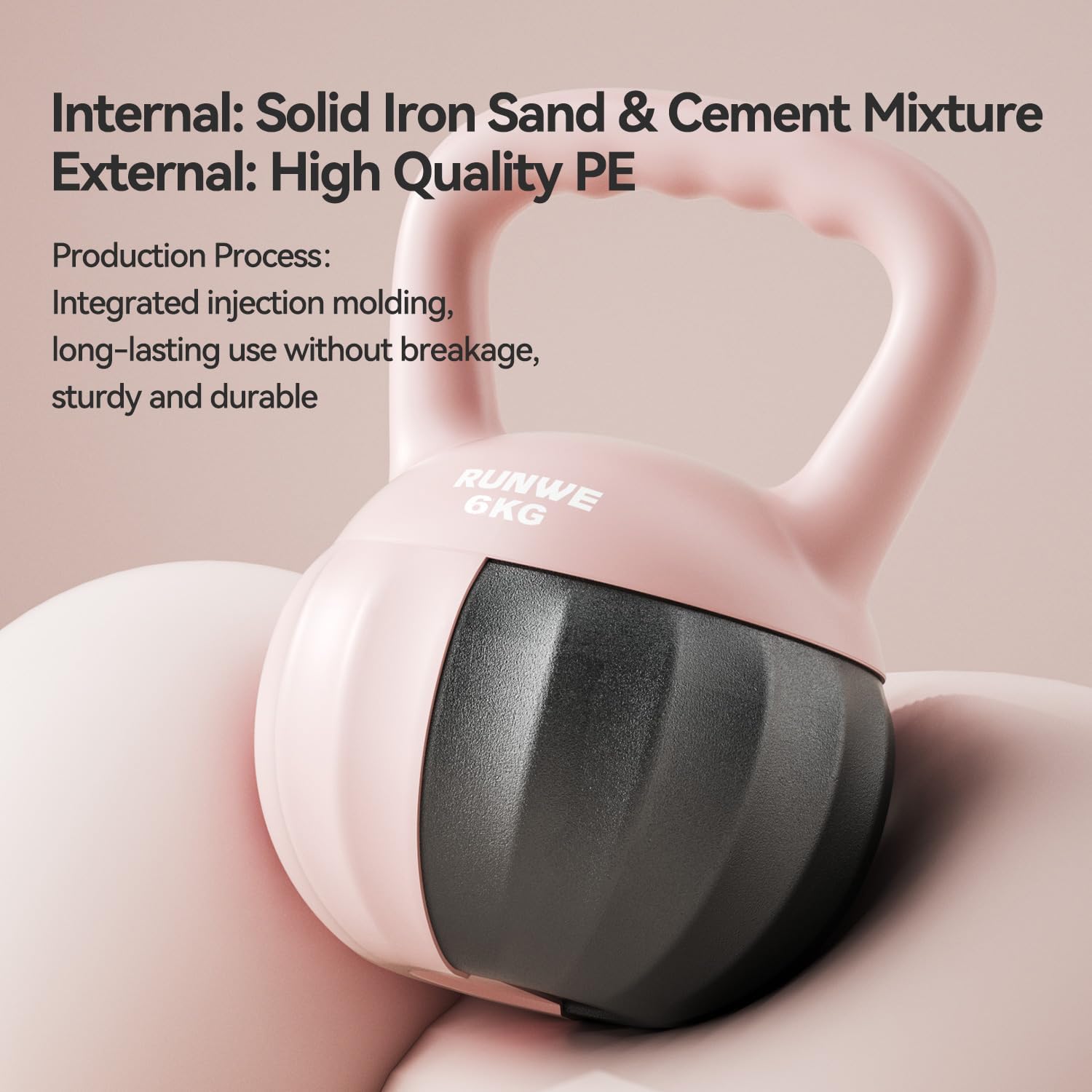 RUNWE Kettlebell Weight for Women and Men (Sold in Single Not in Set) Multiple Weight & Color Options from Beginners to Pros Hand Weight Core Strength Training
