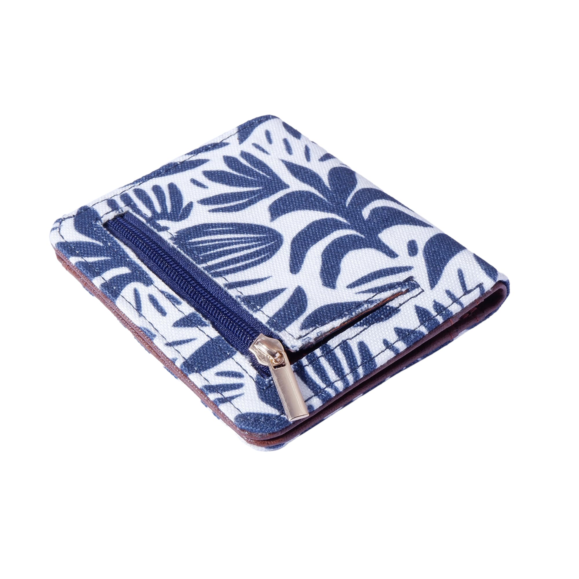 Pocket Women's Wallet | Synthetic Leather & Printed Canvas | Bifold with Card & Coin Slots (Boho)-image-15