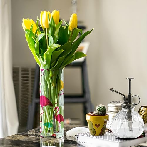 Miniatura 5 de Green Cartoon Flamingo Silhouette Plastic Flower Vases 11.8 x 3.9 Inch decorative Small Vases for Flowers Decorative Indoor Bedroom Dining Room