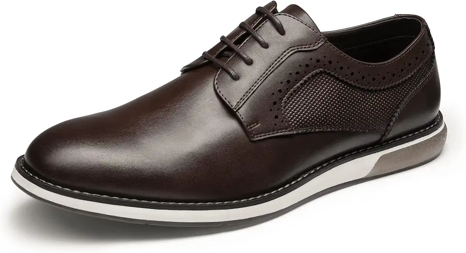 Bruno Marc Sapato Oxford de bico simples masculino formal para negócios