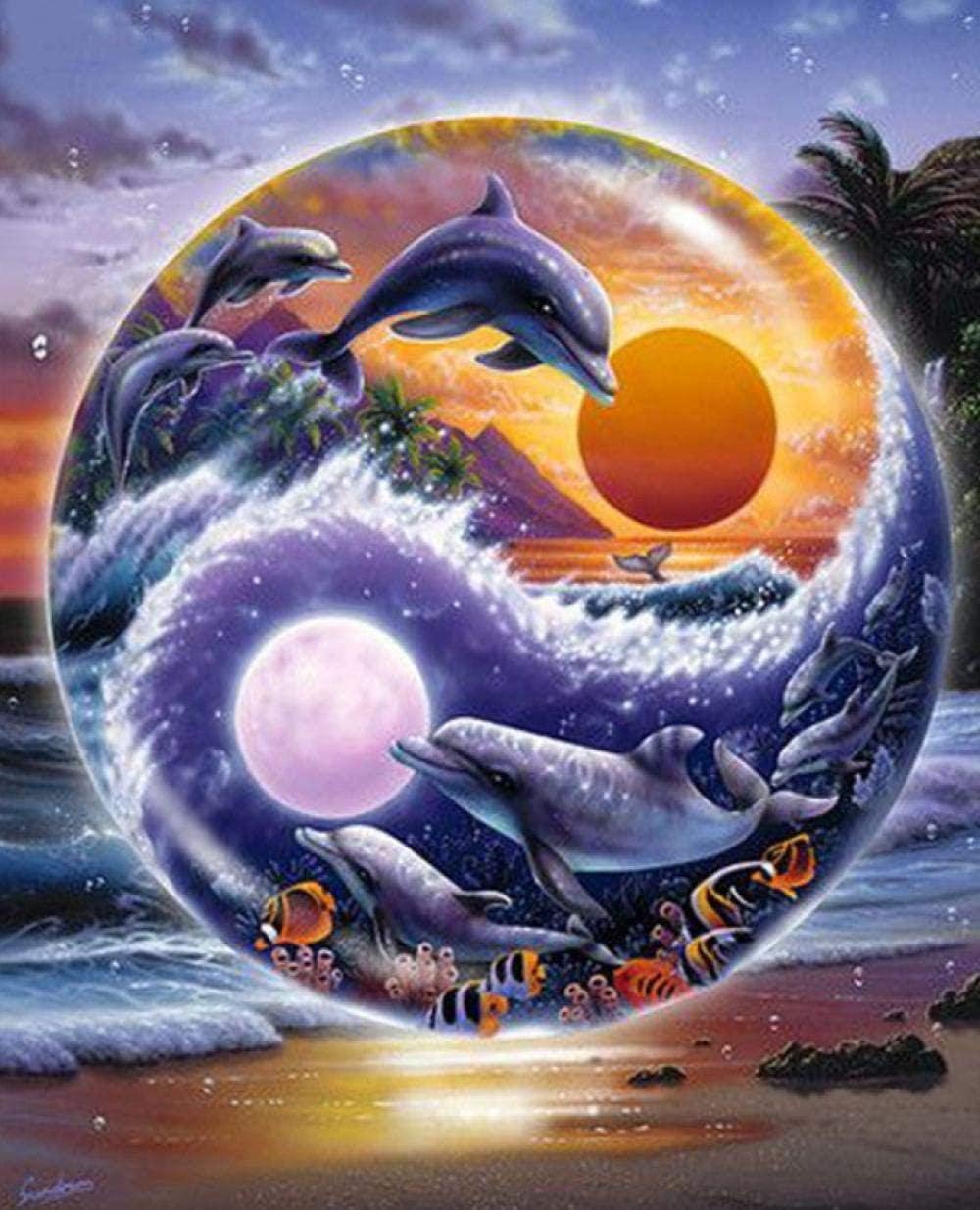 Adultos Puzzle 1000 Piezas Fondo marino animal Yin Yang Madera Niño Rompecabezas Decoración Para El Hogar Diy Regalo Moderno Festival Juego Intelectual 75x50cm