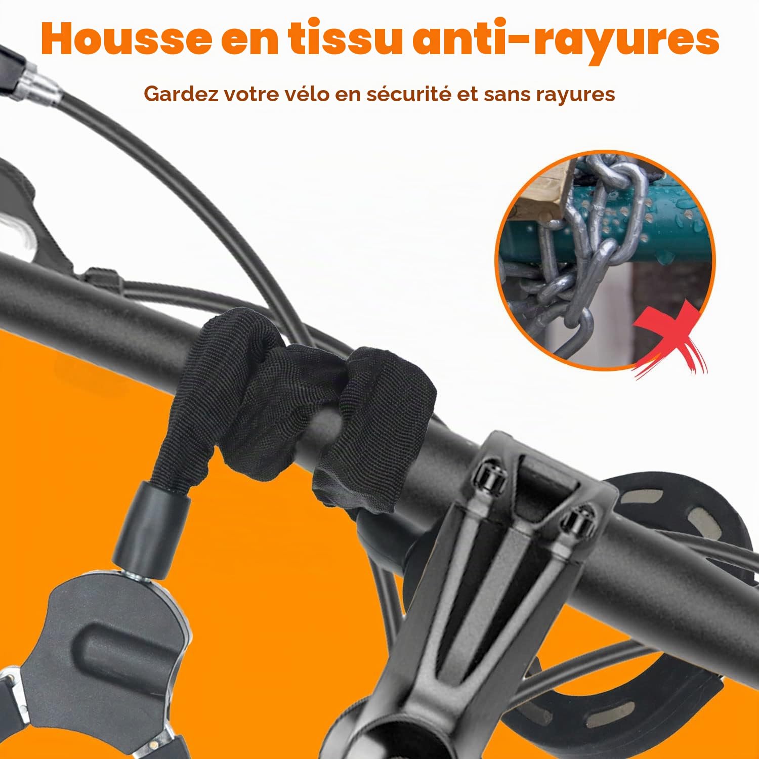 Antivol Trotinette Electrique,Cadenas Trotinette Electrique, Verrou de Menotte Pour Scooter électrique, Idéal Pour Les Vélos, Trottinettes, Poussettes, Portail, Clôture, Etc
