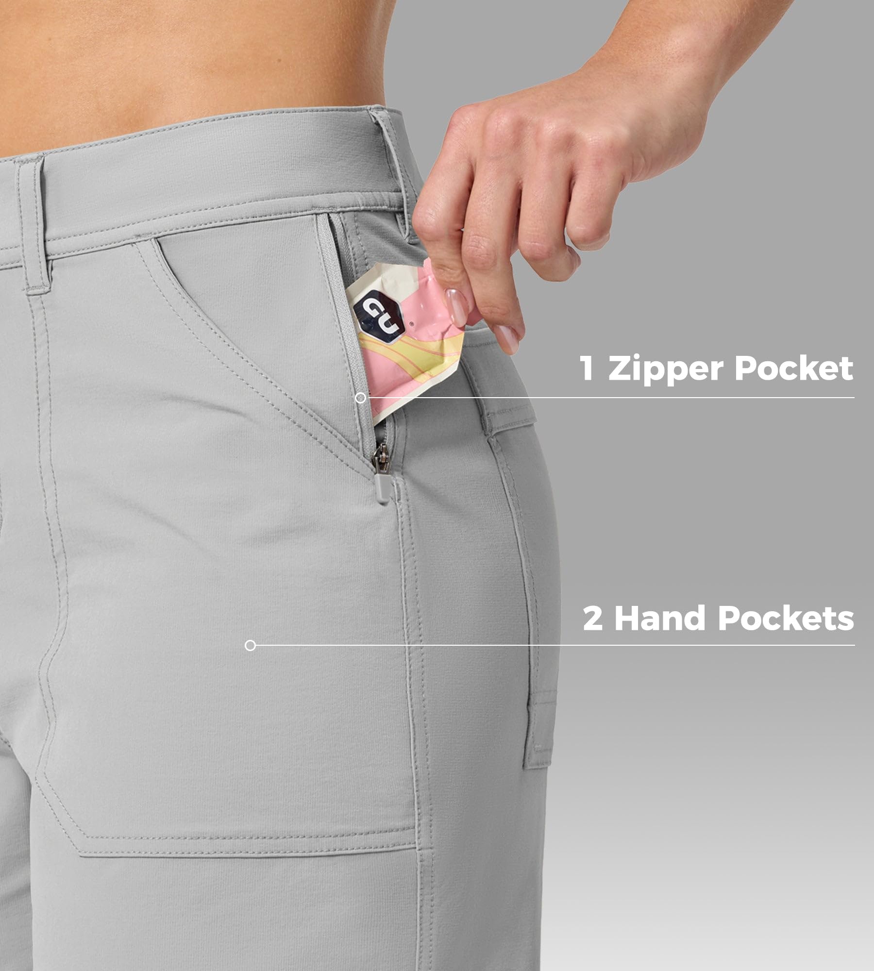 WILLIT Short de randonnée pour femme - Séchage rapide - Élastique - Imperméable - 13 cm - Avec poches