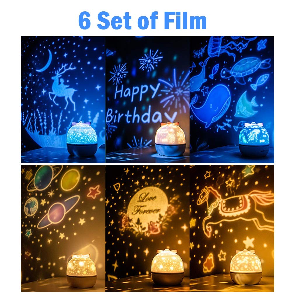 YXCKG LED Projecteur Étoile pour Bébé, Veilleuse Enfant LED Lampe Projecteur Étoile De Rotatif Nuage, Cadeaux De Noël d'anniversaire, Fête De Projecteur D'intérieur, Cinéma Maison, (Plug in Use)