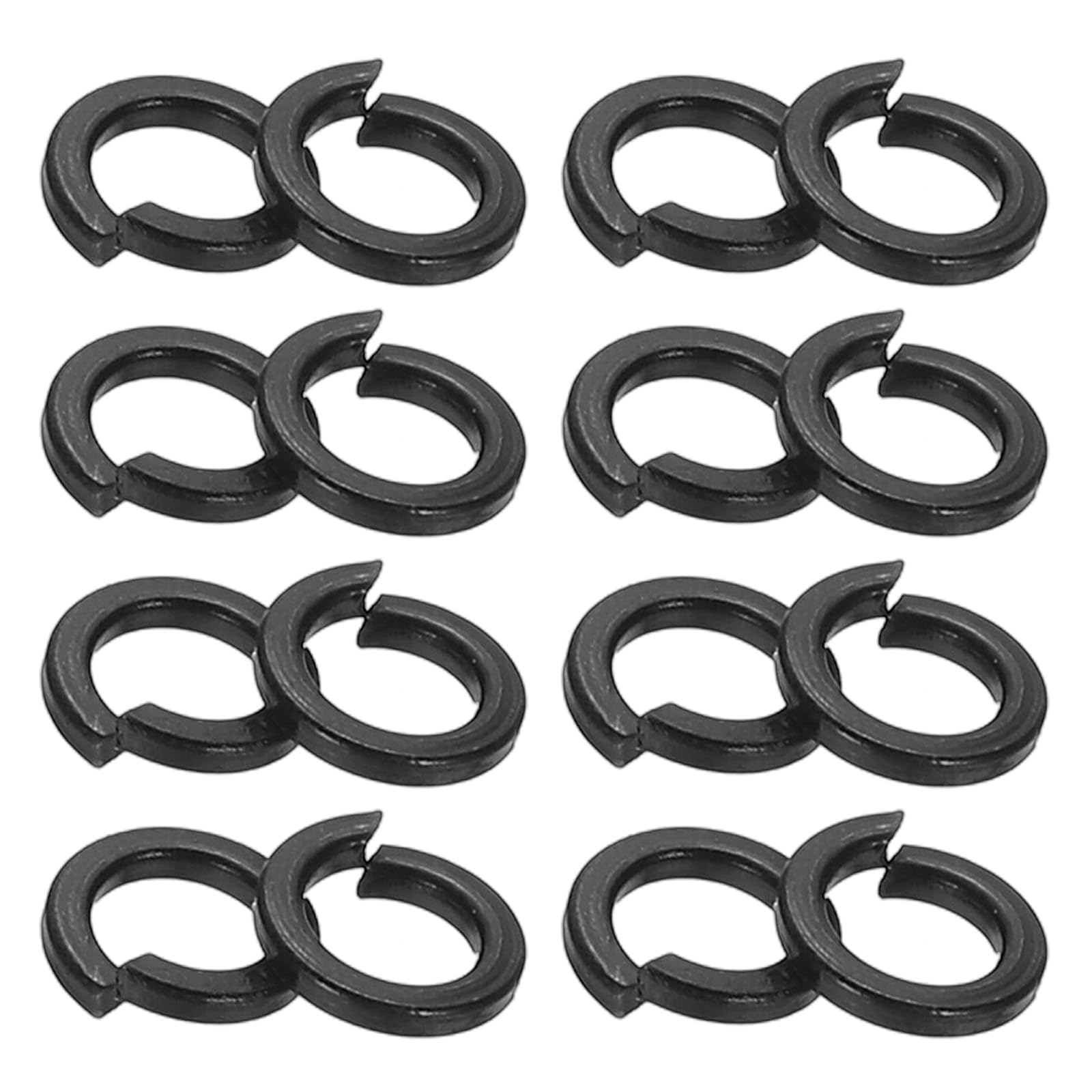 PATIKIL M2.5 Lock Washers, 180pcs Split Lock Washers 304 Stainless Steel Lock Washer Black Zinc Plating for Screws Bolts Nuts, 3mm x 4mm x 1mm