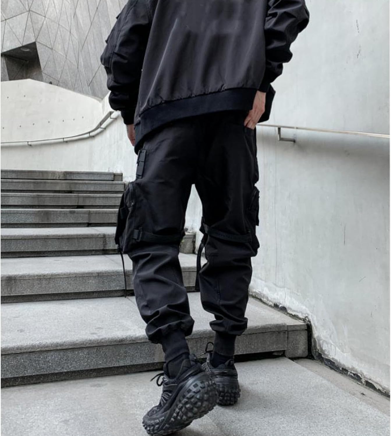 Men's Functional Style Paratrooper Tactical Cargo Techwear Punk Streetwear Goth Pants - Image 8