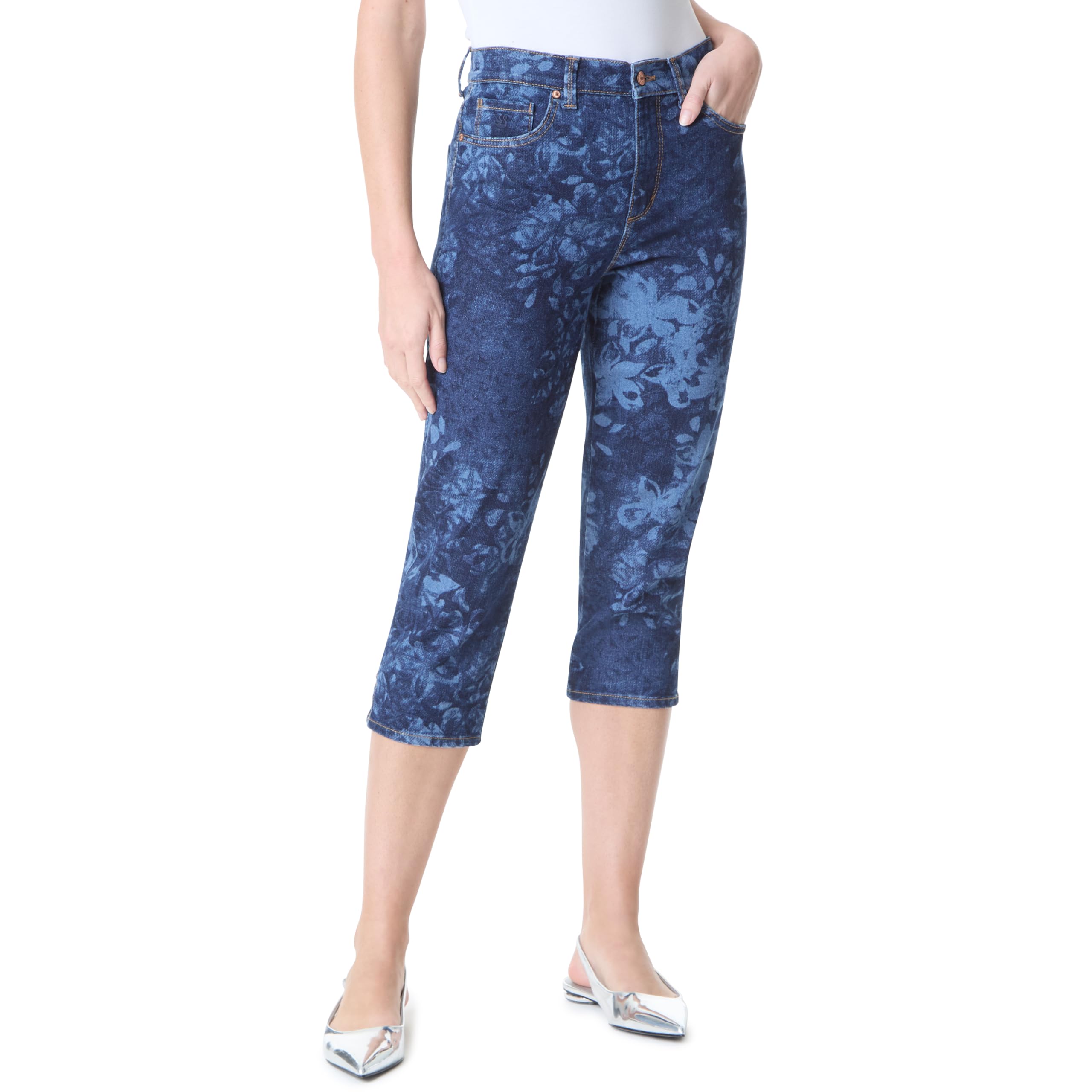 Gloria Vanderbilt Womens Amanda Capri with High Rise Straight Standard