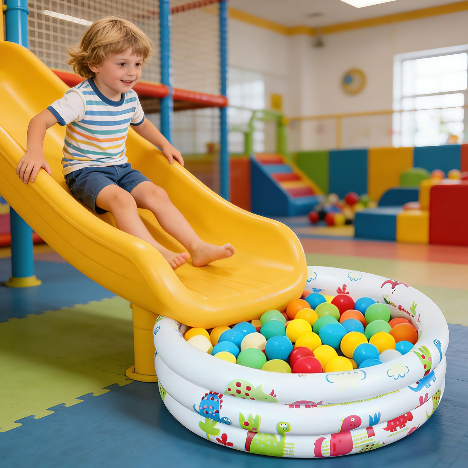 Piscina Hinchable Infantil, Piscinas para Bebe, Piscina Inflable Niños, Piscina Redonda Hnchable 3 Anillos, Piscina Hinchable Pequeña de 90cm, para Jardín Interior al Aire Libre