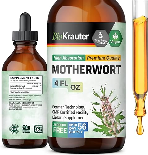 Miniatura 1 de MAUWE HERBS Tintura de Motherwort - Suplemento orgánico de extracto de hierbas líquido Leonurus Cardiaca para promover la salud del corazón, el