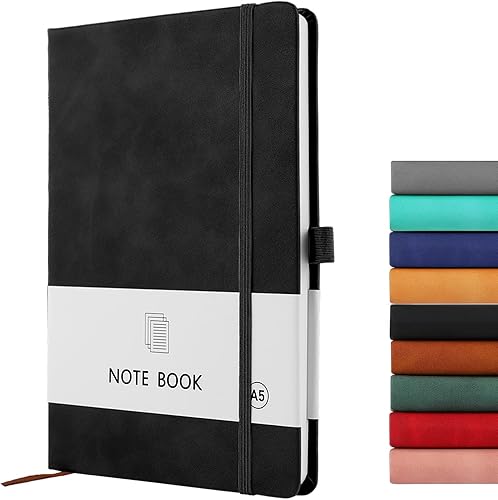 Diario para el trabajo, 3.53 ozm, papel grueso de alta calidad, 200 páginas, tamaño A5, cuaderno de tapa dura con soporte para bolígrafo, para