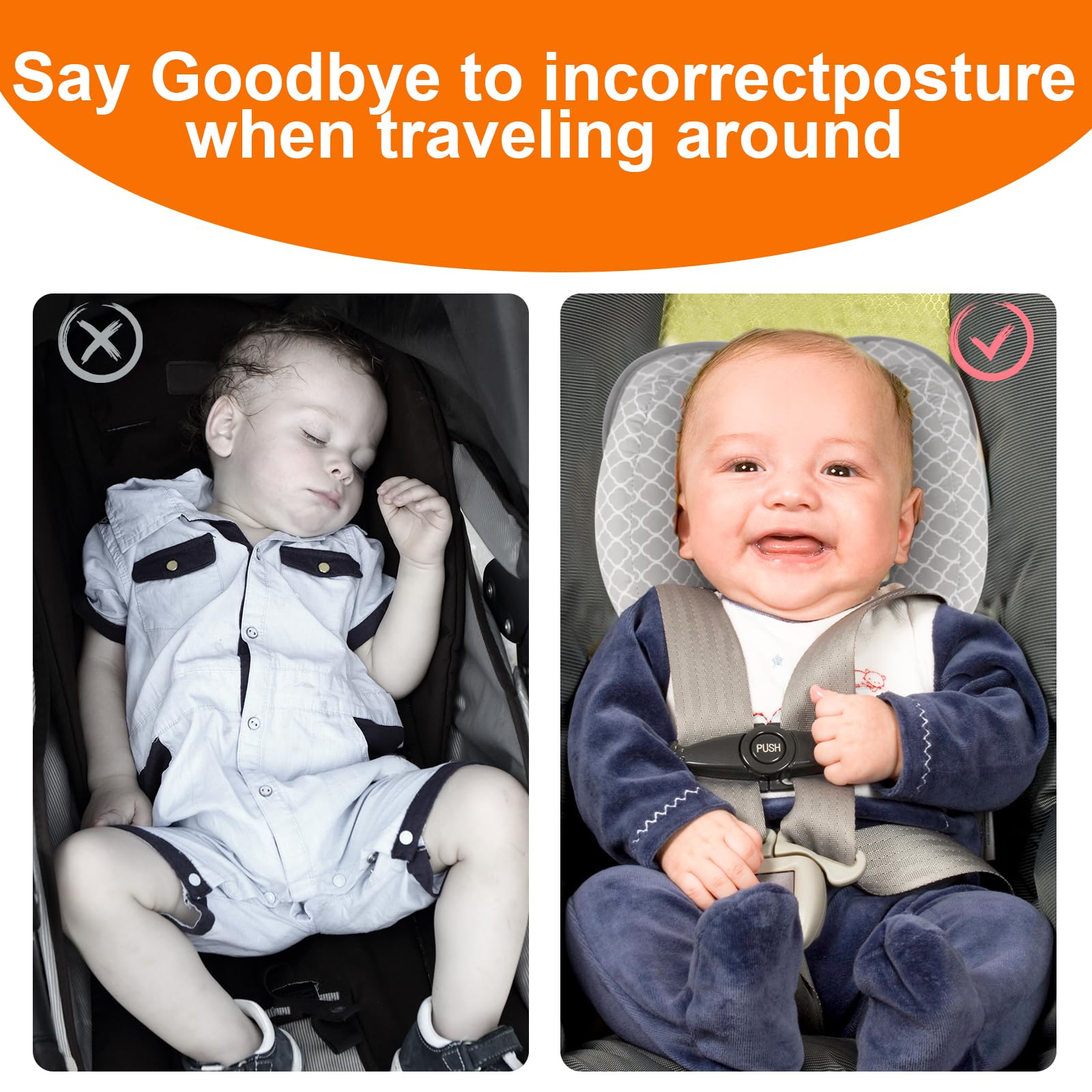 Blublu Park Baby Kopfstütze - Weiche Nackenstütze Für Auto & Kinderwagen