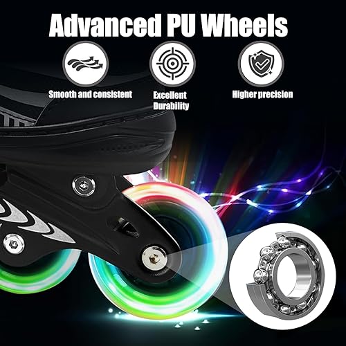 Miniatura 3 de Adjustable Inline Skates for Kids and Teens Ages 4-16, All 8 Wheels of Inline Roller Skates Light Up, Safe and Fun Illuminating for Outdoor Indoor