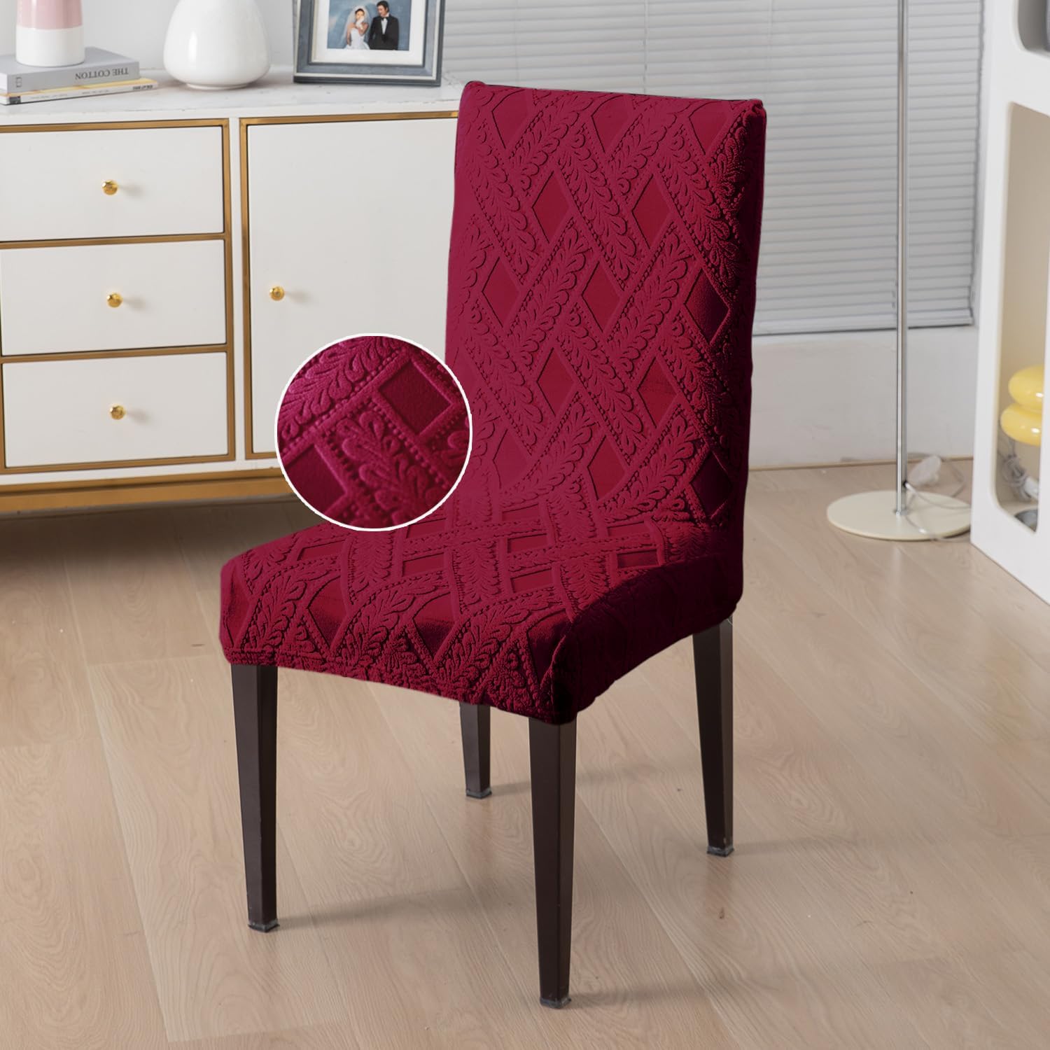 Styleys JCMC40 - Funda elástica para silla de comedor (6 unidades, color rojo, JCMC40)