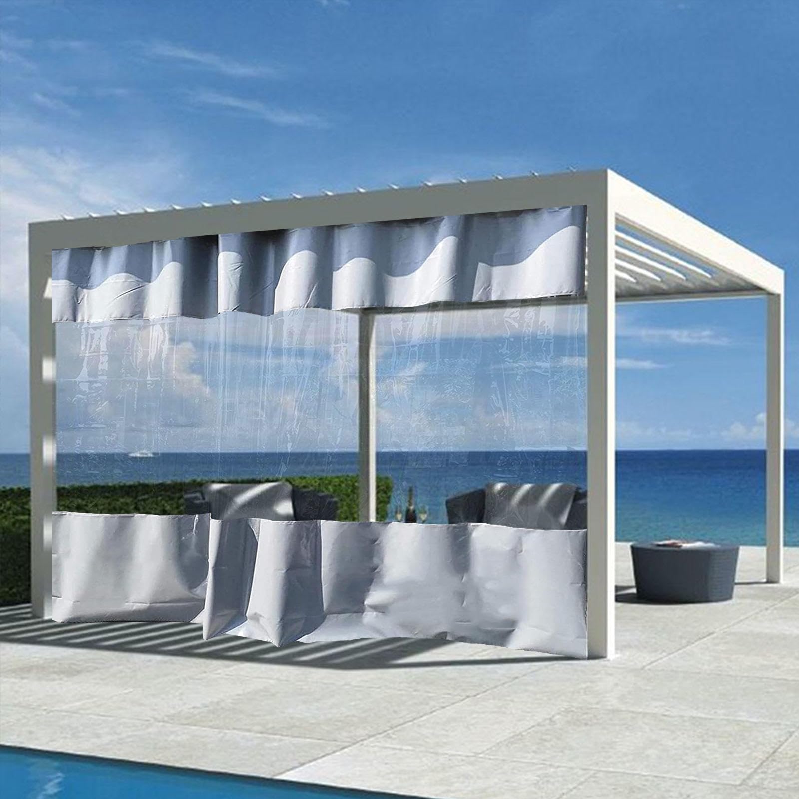 Telo In PVC Trasparente 3x3m Con Occhielli E Cerniera - Perfetto Per Terrazzo E Giardino!