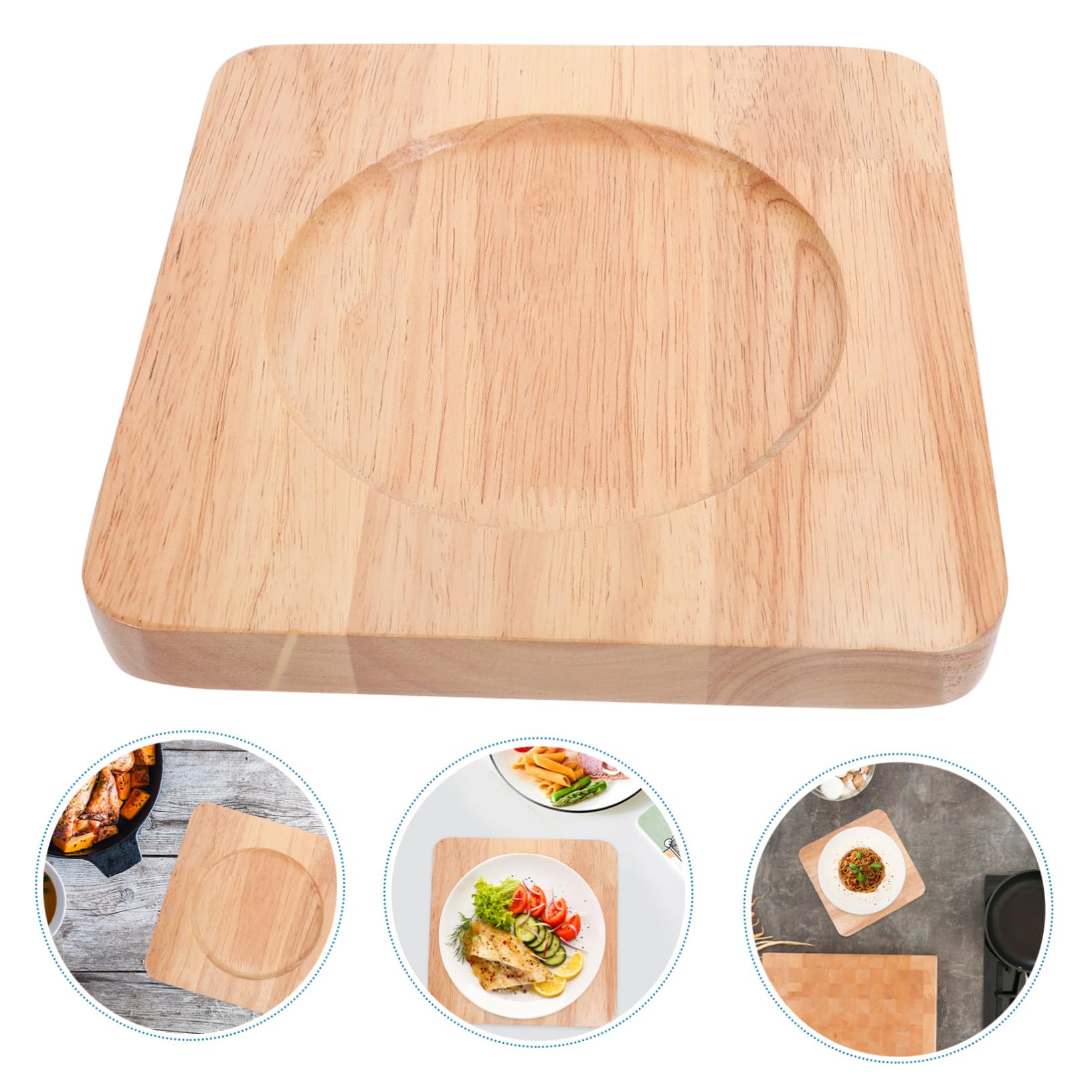 Holz Topfuntersetzer Wärmeisolierend Quadratisch 20x20cm mit Rillen für Auflaufform Anti Rutsch Unterlage Küche Esszimmer