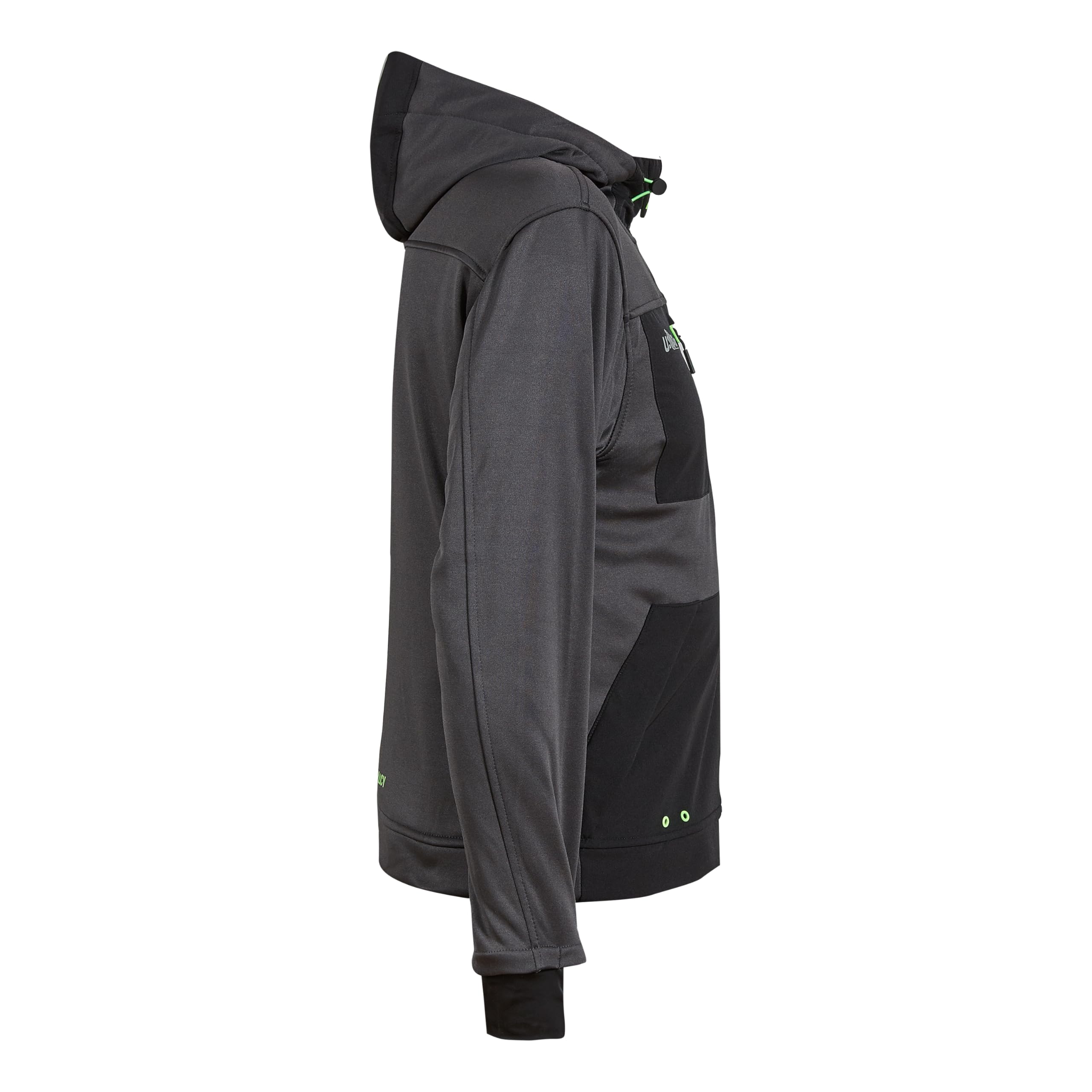 U-POWER DON'T WORRY... BE HAPPY! Felpa Da Lavoro Con Cerniera Galaxy Asphalt Grey/Green Felpa con cappuccio Uomo (Pacco da 1)