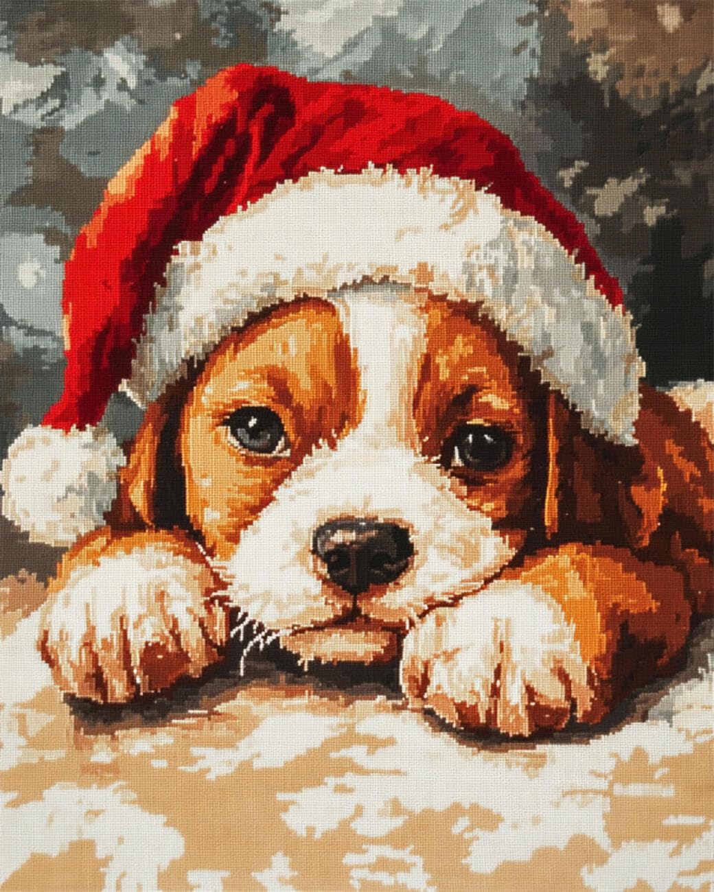 AxiangziK DIY Embroidery Kit Dog Wearing a hat 11CT 80x100cm