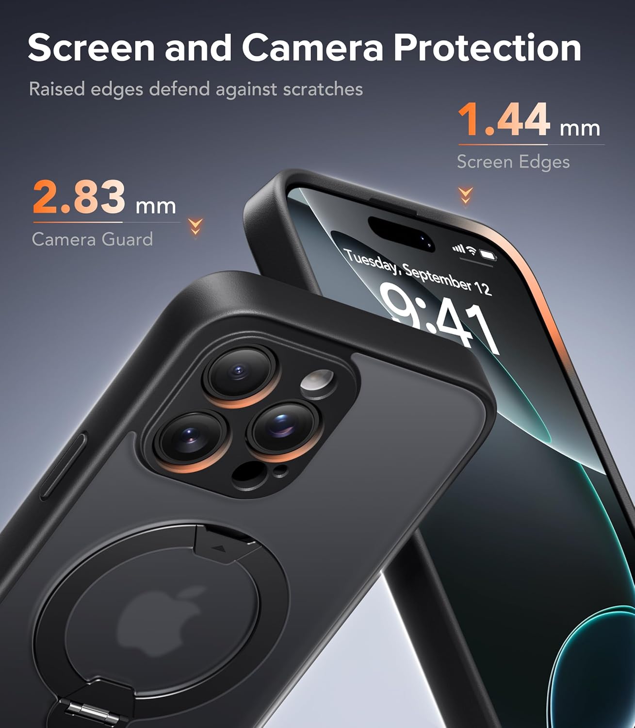 Magnetic for iPhone 16 Pro Case,[Unbreakable & Magnetic Stand][Military-Grade Protection] [Phone Case Compatible with MagSafe] Slim Translucent Matte Shockproof Phone Cover,Black - Image 8