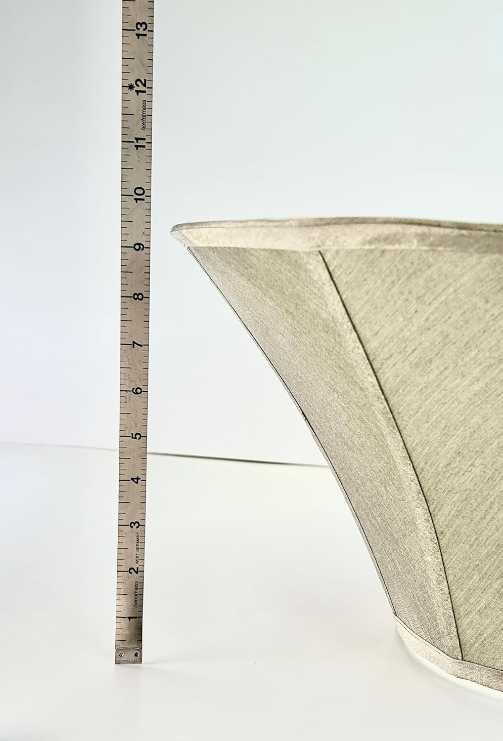 17.5 x 9.5" Minimalist Bell Shape Clip On Textured Lamp Shade, Light Gold