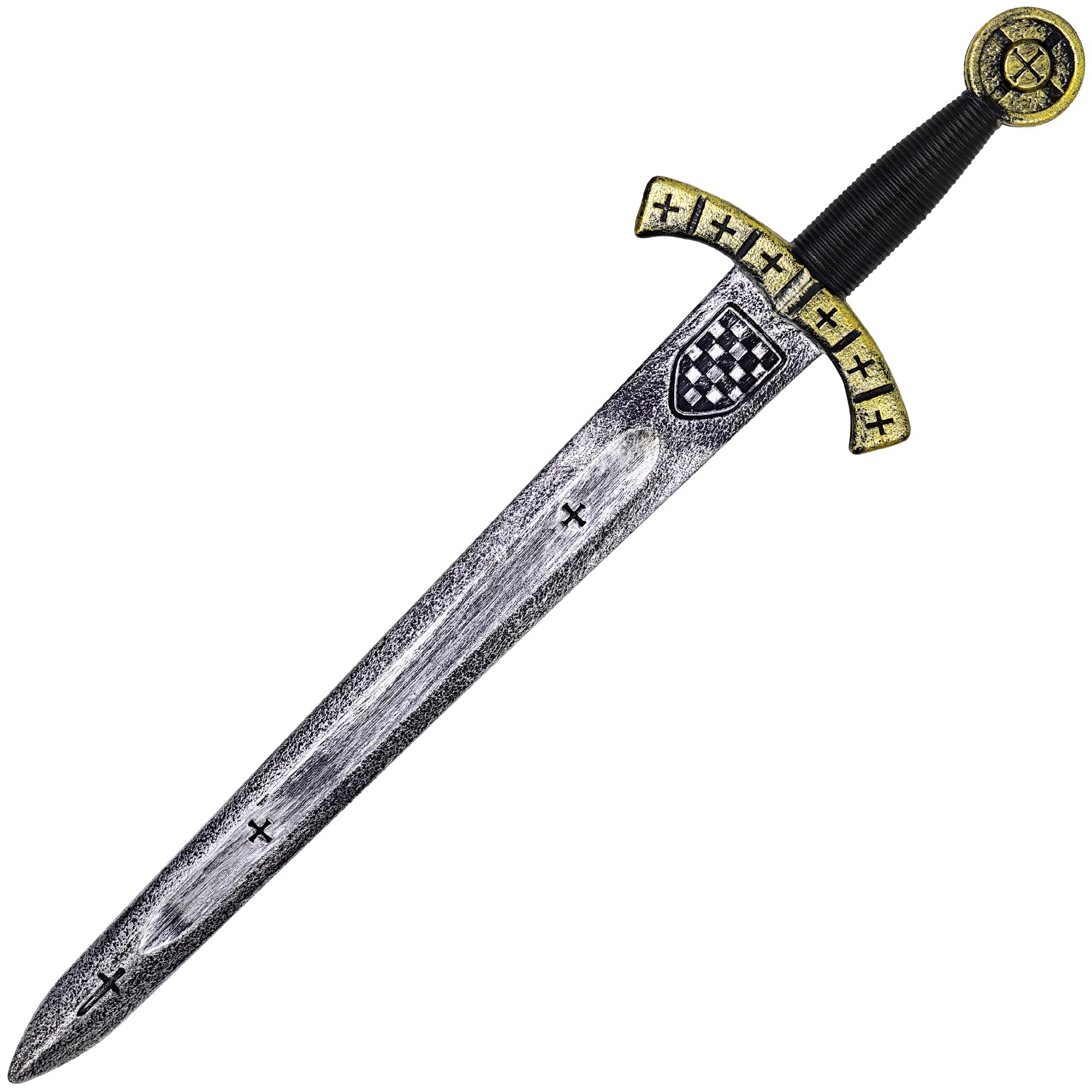 Vifcotlyp 61cm Knight Toy Sword, Plastic Roman Medieval Crusader Sword Warrior Costume Accessories for Halloween Cosplay Gold