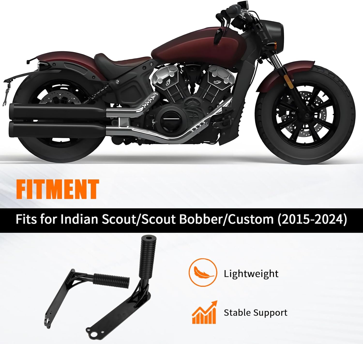 PSLER 2PCS Motorcycle Crash Bar - Fits for Indian Scout/Scout Bobber/Custom (2015-2024) Highway Engine Guard Protection System