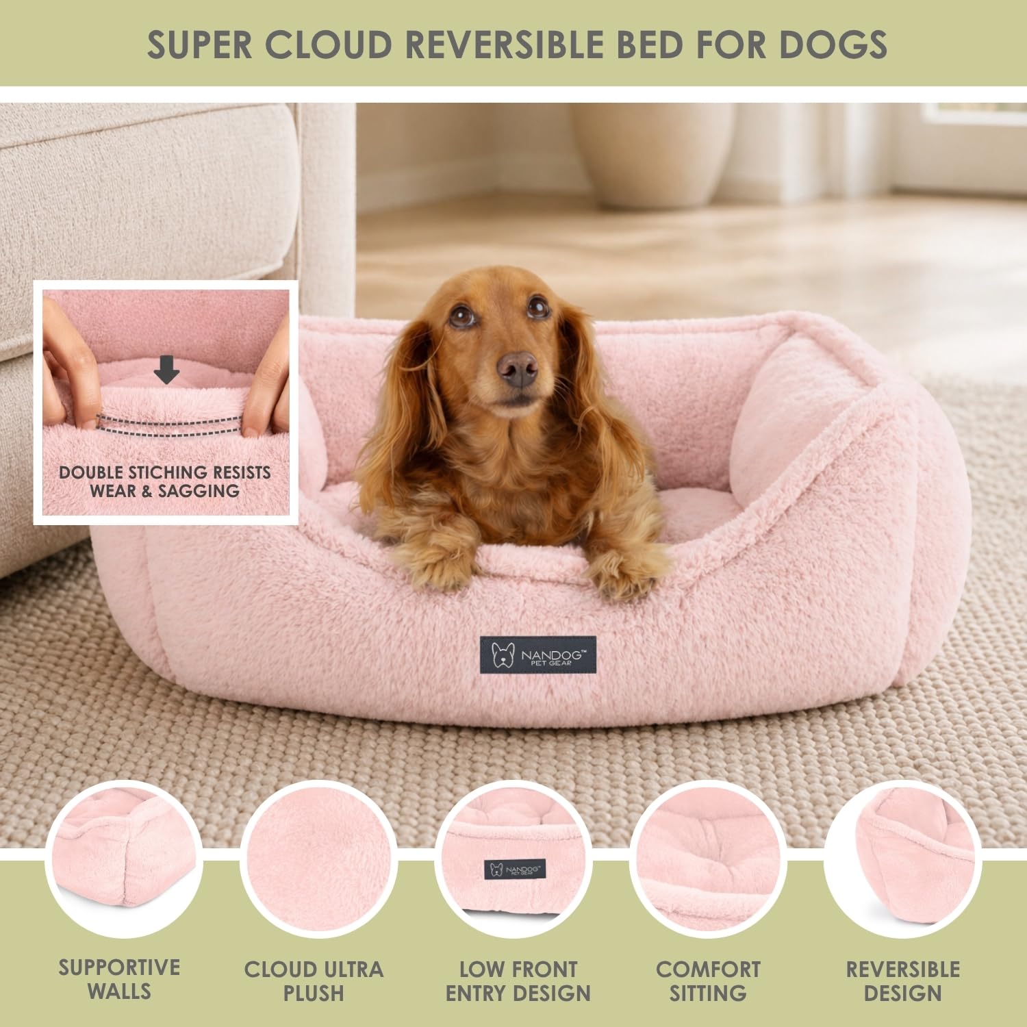 Amazon.com : NANDOG Reversible Bed for Small Dogs, Ultra Plush