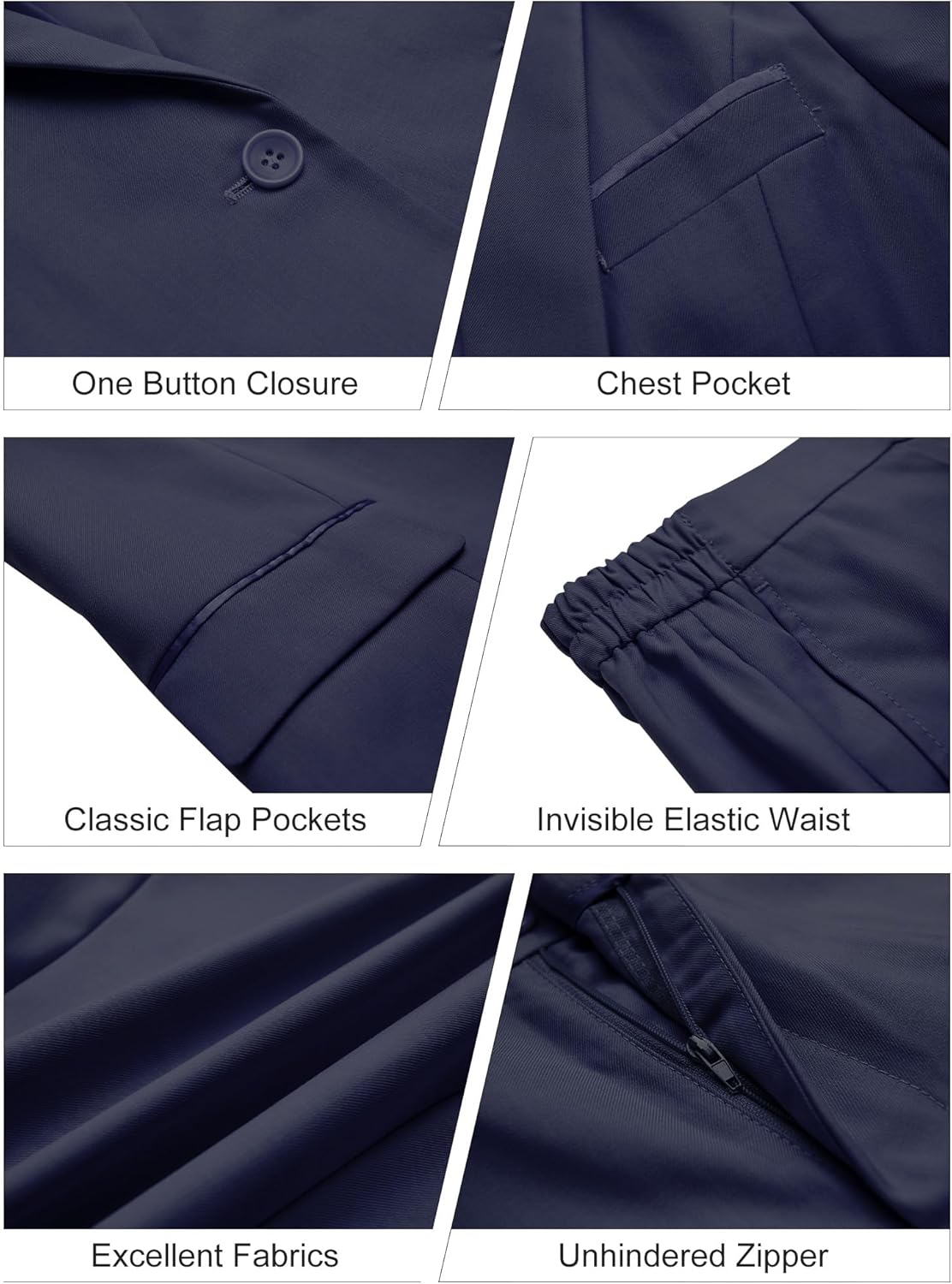 Women's 2 Piece Suit Notched Lapel One Button Slim Fit Business Office Work Tuxedo Blazer Pants Set - Image 3