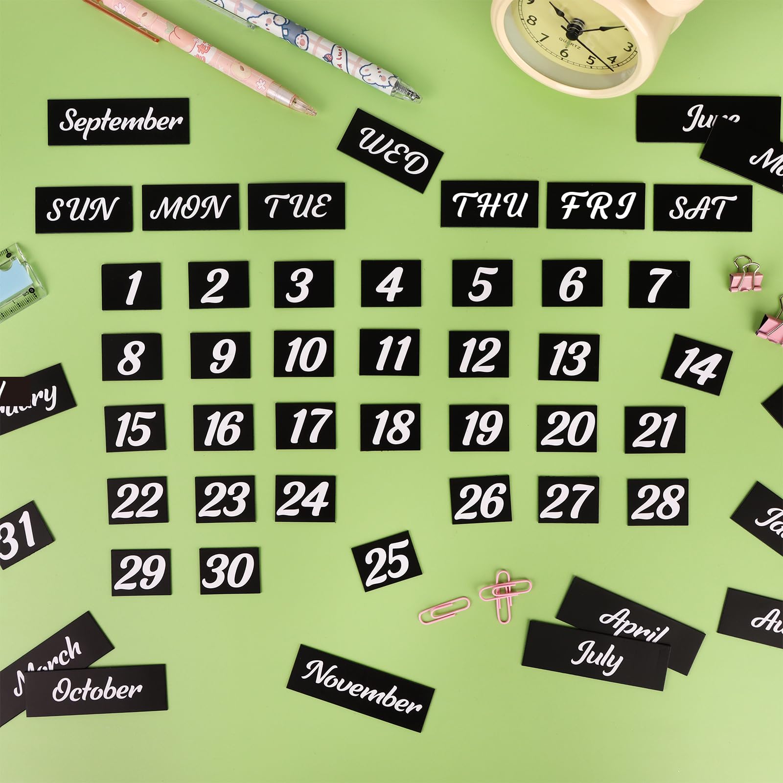 Magnets For Whiteboard Colorful Magnetic Calendar Set - Reusable Date Numbers & Fun Holiday Magnets For Fridge Organization Magnetic Calendar Accessories