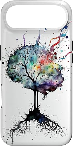 Vista 70 de iPhone 13 Pro Max Watercolor Brain Art, funda de neuronas