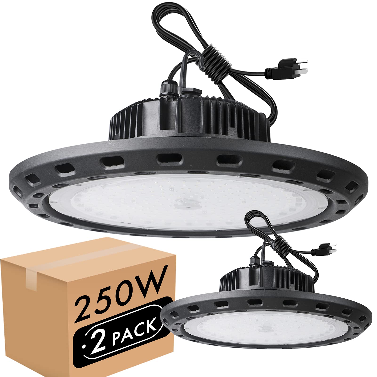 Sponsored Ad - Lightdot Smart 250W High Bay LED Shop Lights 37,500LM High Bay Lights with Controller (Supports Normal Mode & Motion Sensor Mode) ETL-Listed US Plug for 30-40FT Height-6Yrs Warranty-4Pack