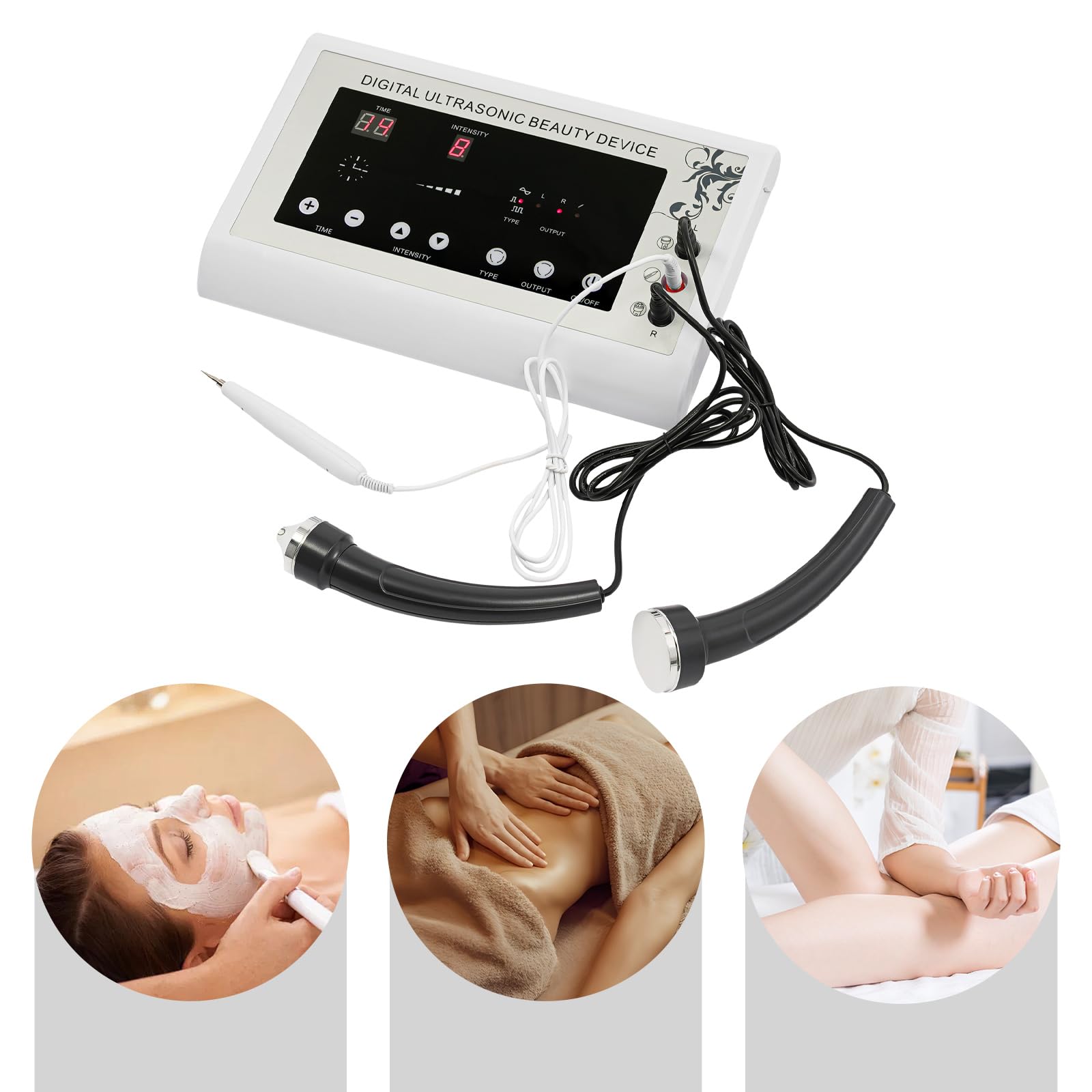 Instrumento de belleza ultrasónico, masajeador facial, limpiador de poros facial para pecas, arrugas, lifting piel, alisado