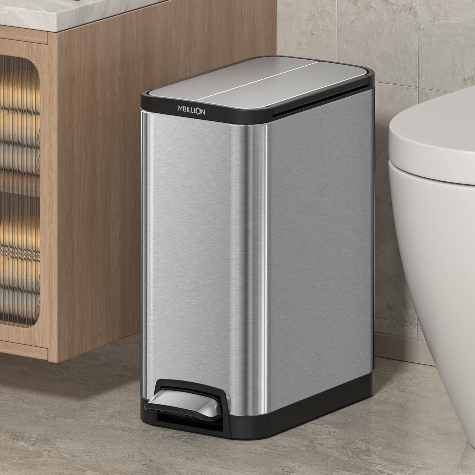 Amazon｜Mbillion ゴミ箱 おしゃれ スリム ペダル式 ごみ箱 ステンレス