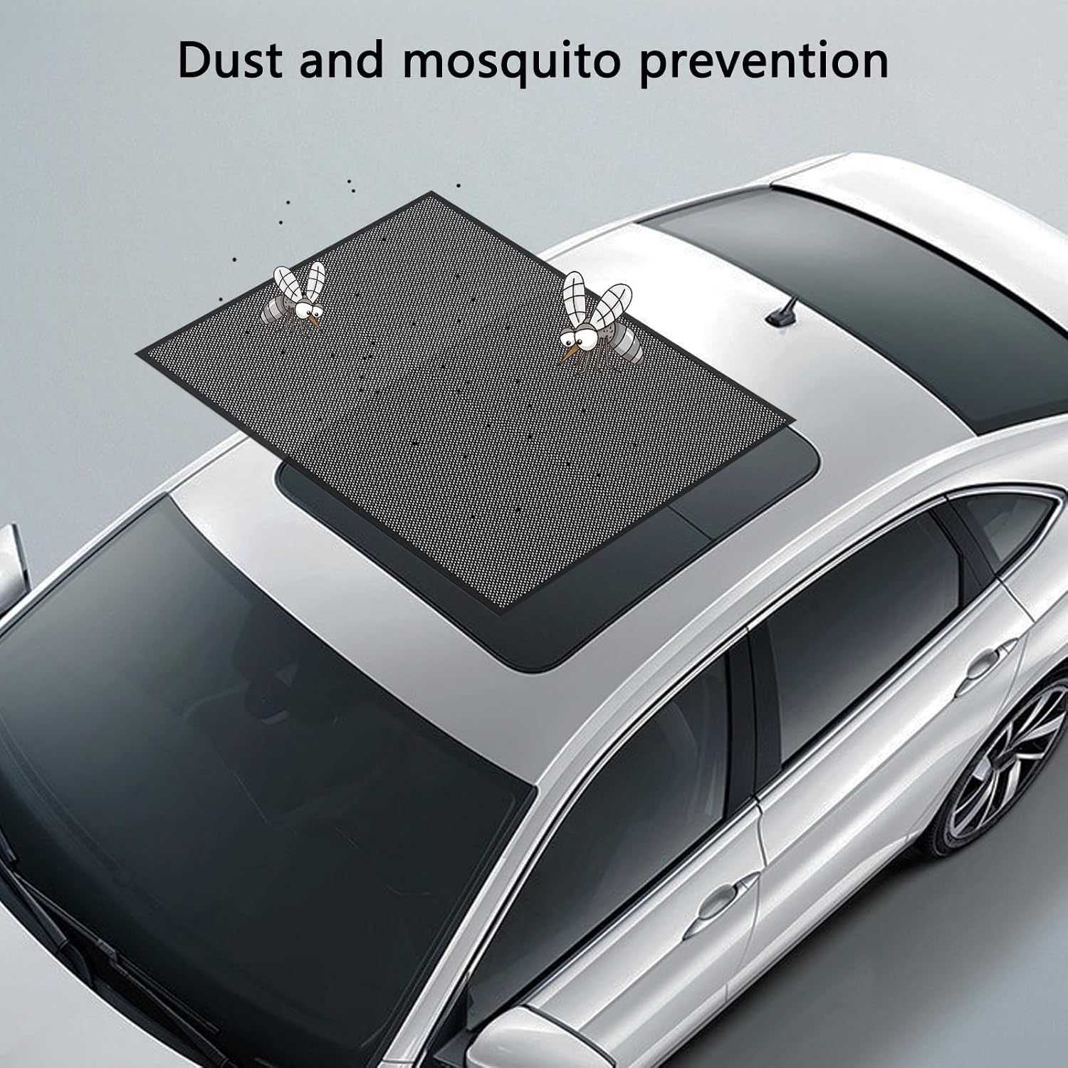 Magnetic Car Sunroof Sun Shade, Skylight Mosquito Net, Breathable Car Roof Cover Sunshade for SUV, RV, Camping, UV Sun Protection for Moonroof (39.4"*25.6")