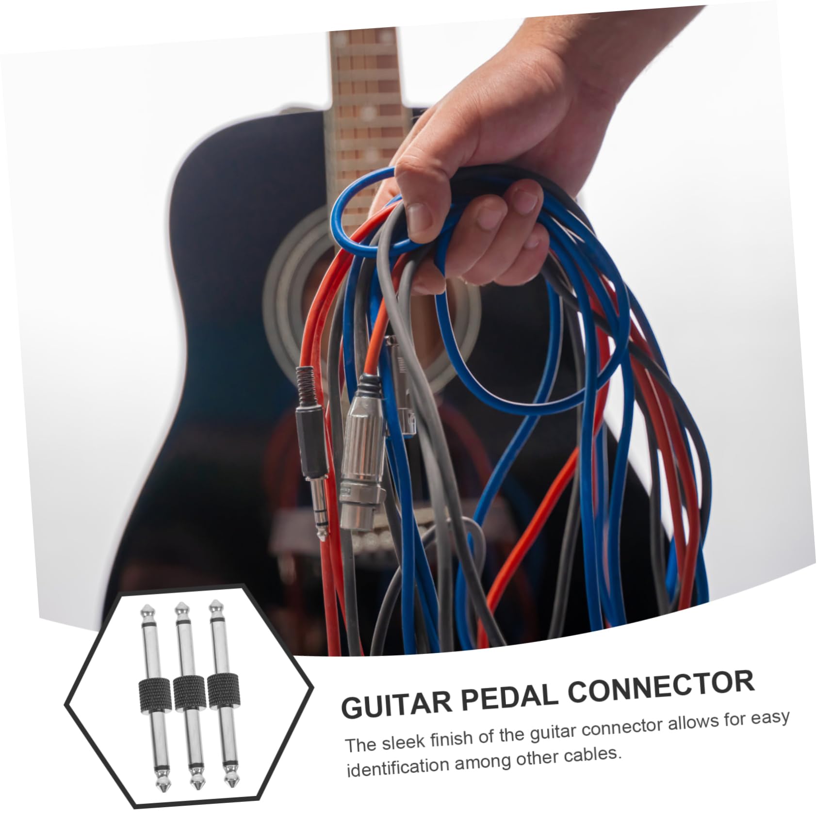 Abaodam 15stücke Gitarrenpedal-koppler Gerader Audiostecker Für Effektpedale Langlebige Verbindung Für Gitarrenpedalboards Einfach Zu Verwenden Lagern