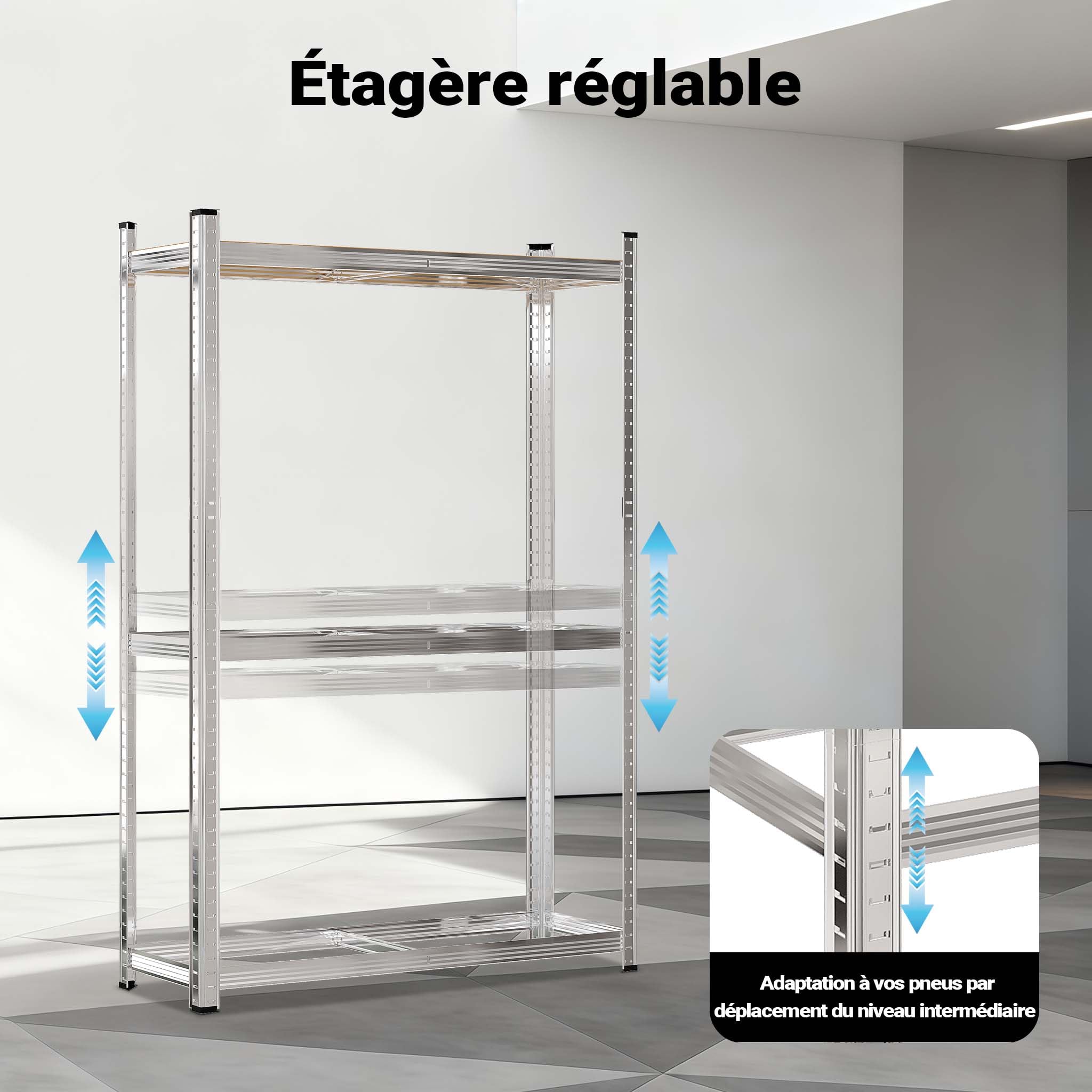 WilTec Rayonnage pour pneus 795 kg Rack à pneus 180x120x40cm Etagère d’Atelier Charge Lourde Stockage
