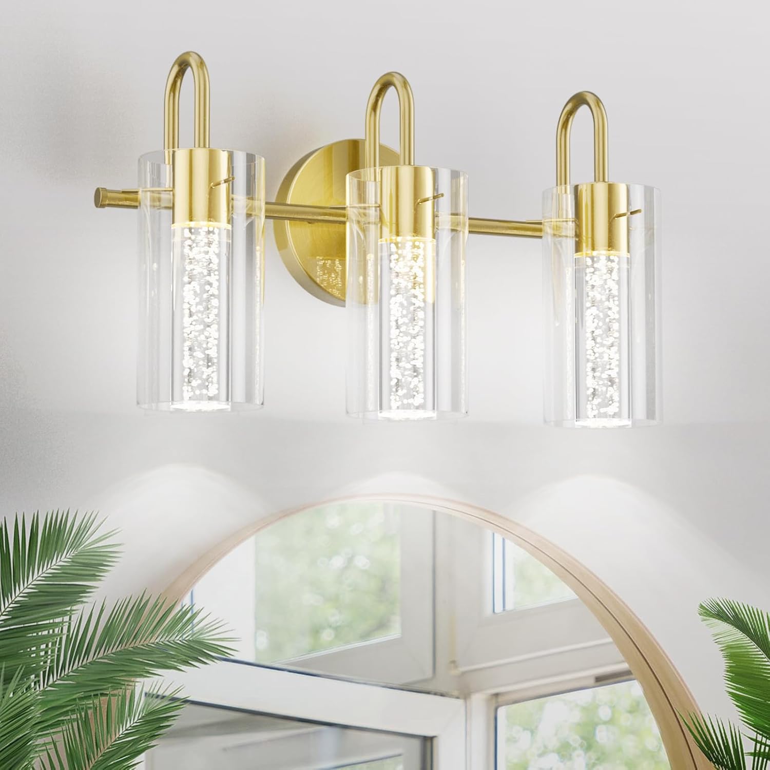 Aipsun Gold Bathroom Light fixtures 3 Lights Modern Bathroom Light