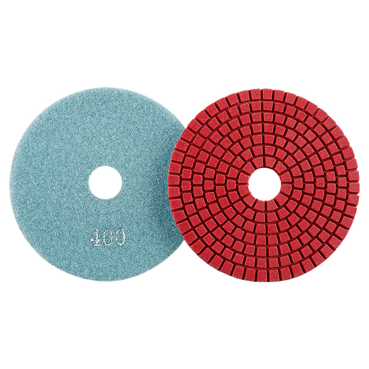 MiJunHD Diamond Polishing Pad, 4 inch 100 mm 400 Grit Sanding Discs for Grinder & Polisher, Hook and Loop Backing Pad for Grinding Buffing Granite Marble Concrete Stone (1 Piece)