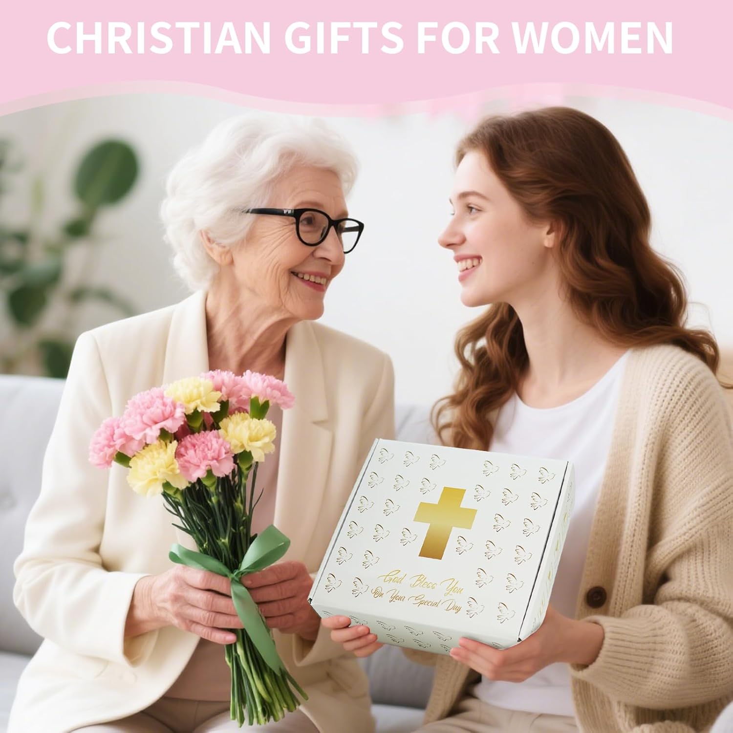 Christian Gifts for Women Faith,Spiritual Gifts for Females,Religious Gift for Female Unique Secret Sister Gift For Women Christian for Female,Mom, Sister,Friends,Grandma,Wife w/Bible Verse Jar(white) - Image 2