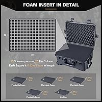 Vista 8 de Lykus HC-5220 Waterproof Hard Case with Wheels and Customizable Foam, Interior Size 20.5x14.2x9.7 inch, Suitable for camera, lens, drone, mic