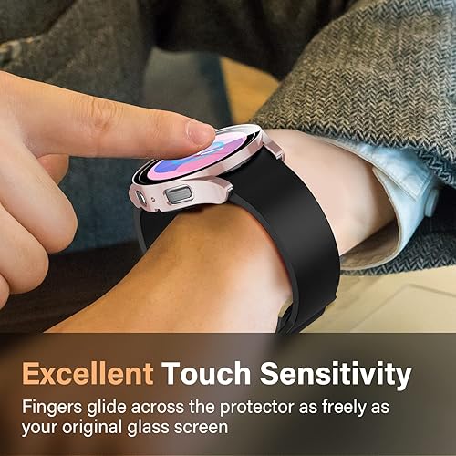 Miniatura 5 de Amizee Paquete de 2 fundas protectoras de pantalla compatibles con Samsung Galaxy Watch 5Galaxy Watch 4 de 1.575 pulgadas, con protector de pantalla