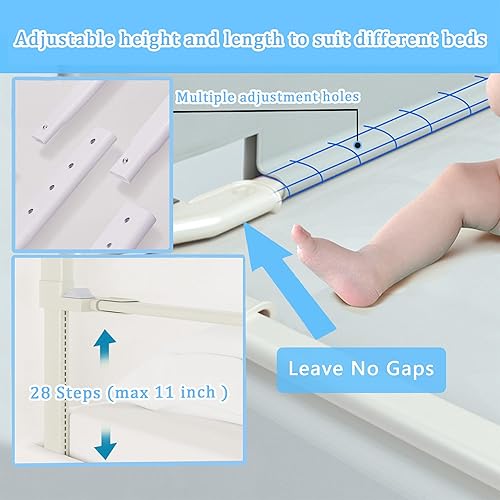 Miniatura 3 de Barandillas de cama de 74.8 pulgadas para niños pequeños, barandilla de cama plegable vertical para cama de seguridad para bebé, para cama