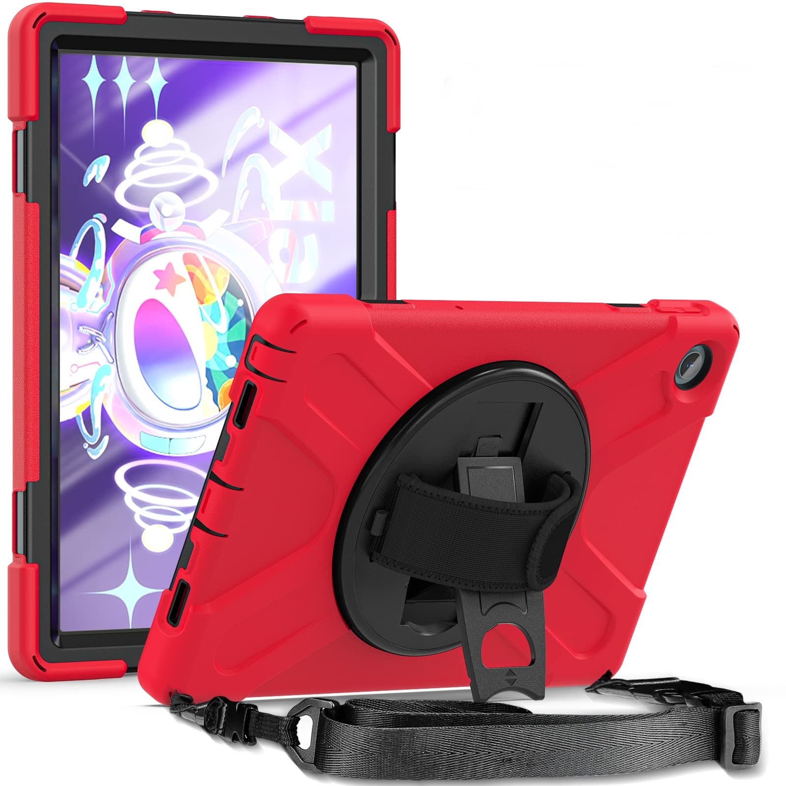 ProElite Rugged 3 Layer Armor case Cover for Motorola Moto Tab G62 10.6 inch with Hand Grip and Rotating Kickstand with Shoulder Strap, Red (B0BPSZN2PM) Amazon Price History, Amazon Price Tracker