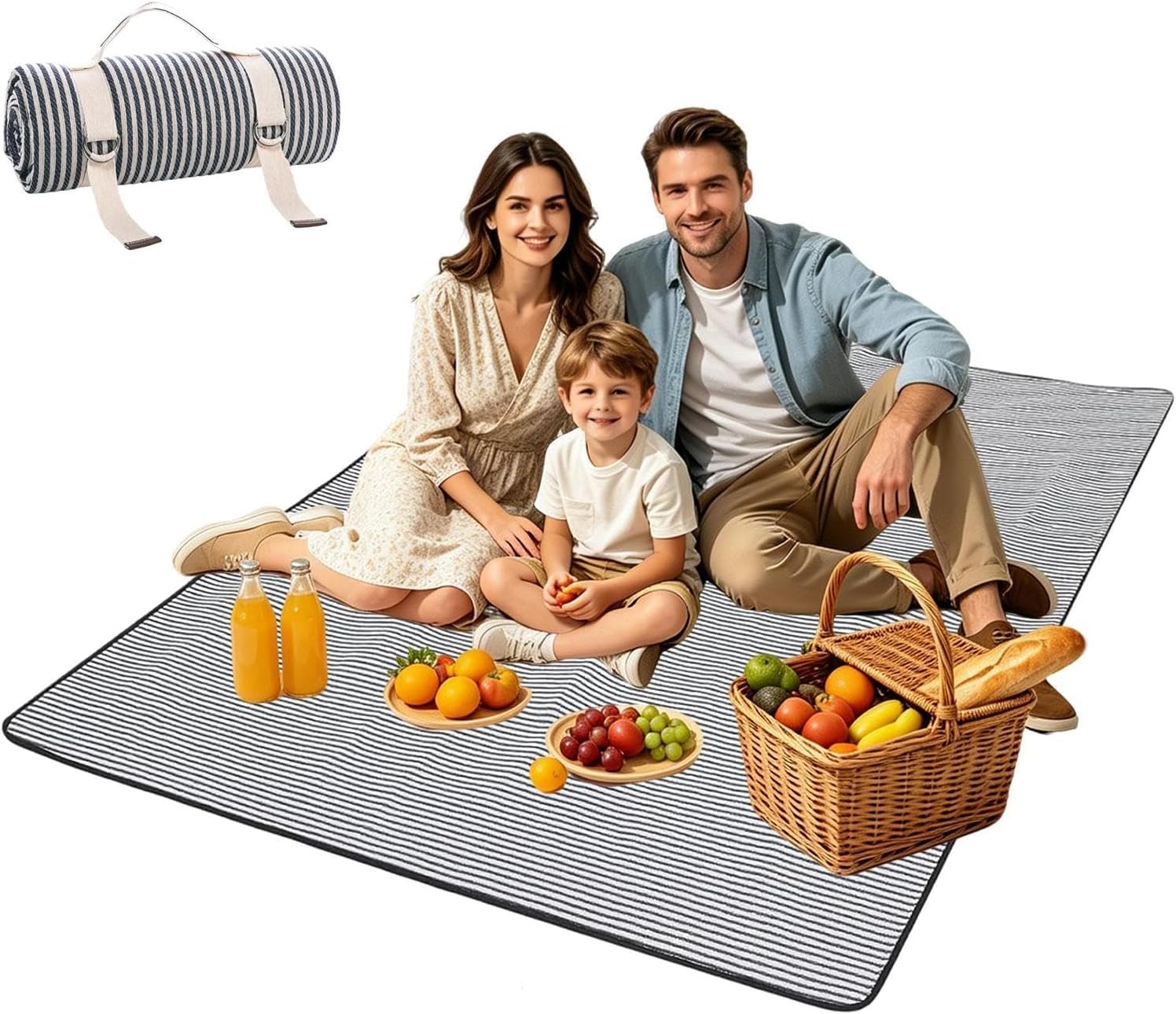 Manta de picnic para disfrutar tardes inolvidables en familia sobre el césped del jardín