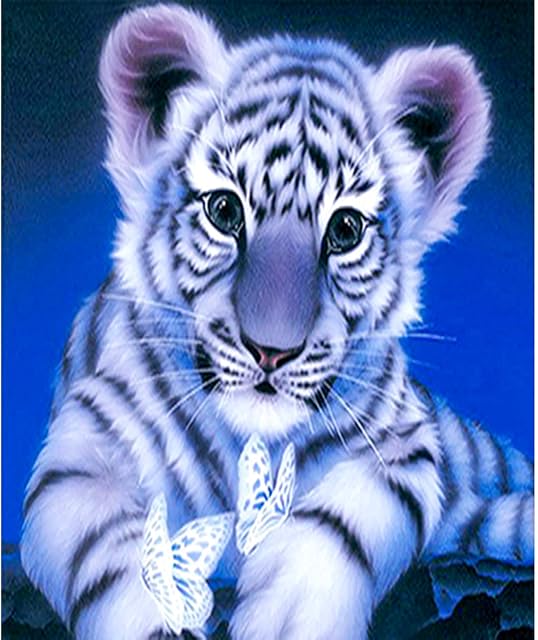 LJAPPLIED 5D Full Drill Rhinestone Diamond Embroidery Tiger Paint Kits, Embroidery Cross Stitch DIY Arts Craft Supply for Adults, Kids, Home, Wall Decor(30x40cm)