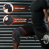 Vista 5 de Rodillera ajustable para mujeres y hombres, rodillera estabilizadora de rótula, soporte de rodilla con estabilizadores laterales para aliviar